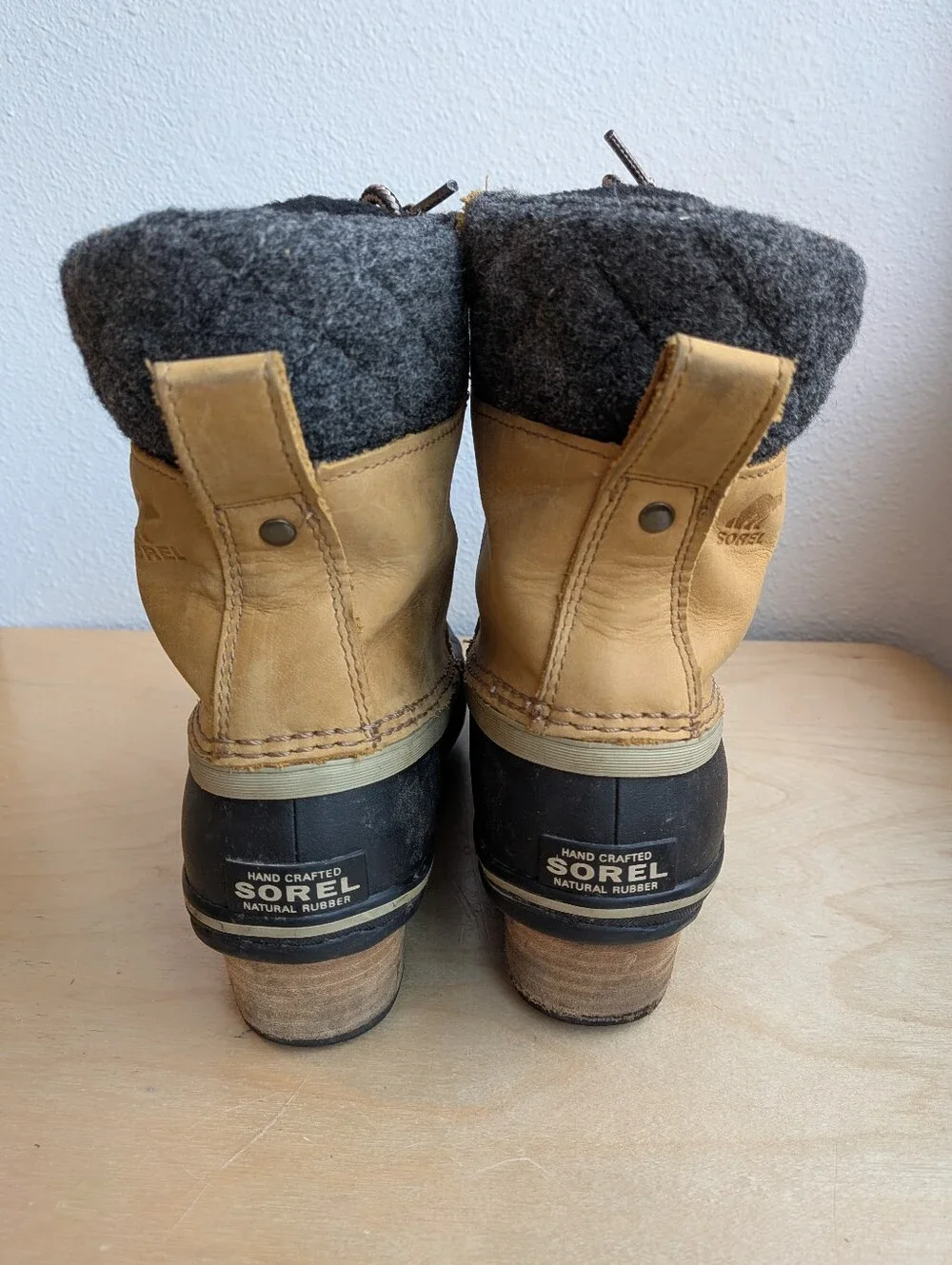 SOREL Slimpack II Lace Waterproof Duck Boots Tan Black Size 8